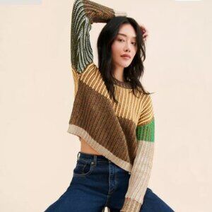 Moon River Colorblock Rib Pullover